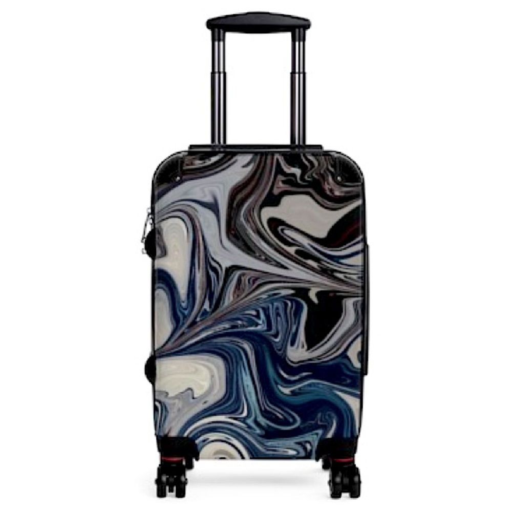 Blue And Black Marble Design Suitcase